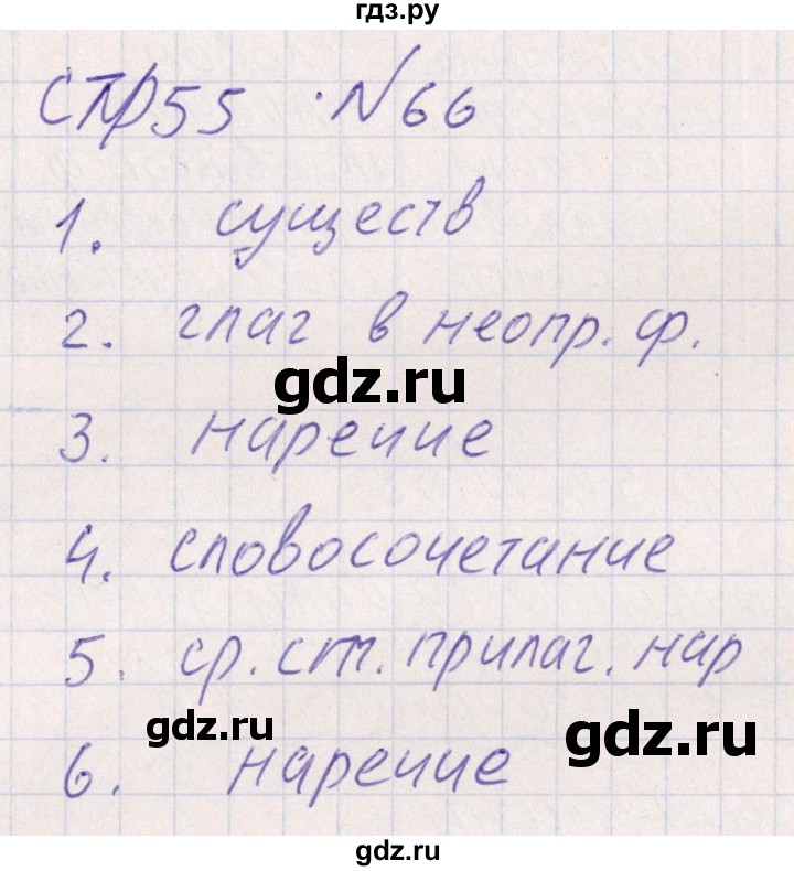 ГДЗ по русскому языку 8 класс Богданова рабочая тетрадь   часть 1 / упражнение - 66, Решебник